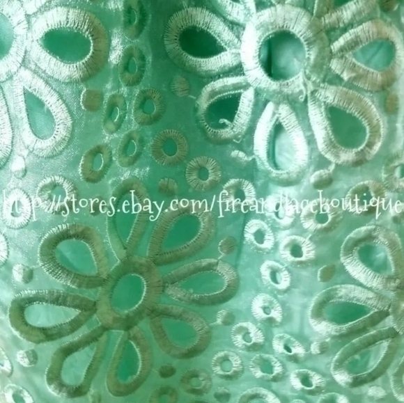 ASOS MINT FLORAL EMBROIDERED SKIRT SZ L 14 - Picture 3 of 6